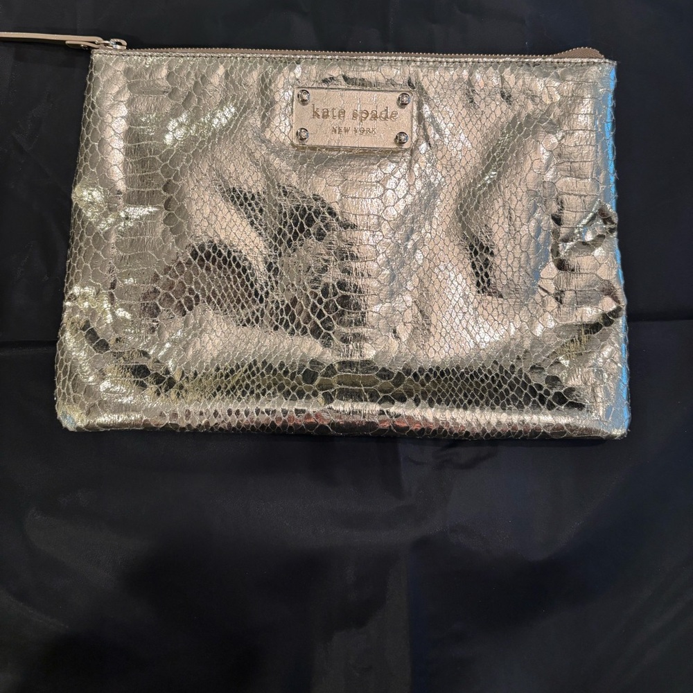 Kate Spade Gold Snakeskin Clutch